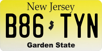 NJ license plate B86TYN