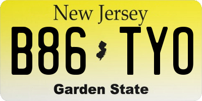 NJ license plate B86TYO