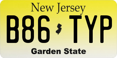 NJ license plate B86TYP