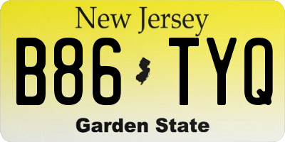 NJ license plate B86TYQ