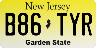 NJ license plate B86TYR