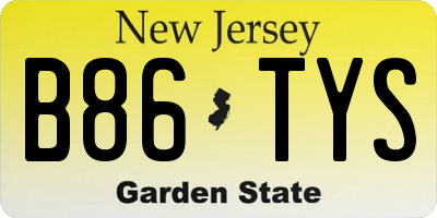 NJ license plate B86TYS