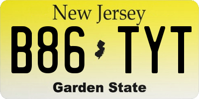 NJ license plate B86TYT