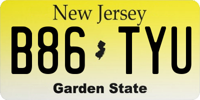 NJ license plate B86TYU