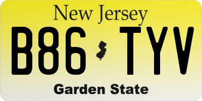 NJ license plate B86TYV