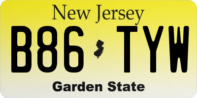 NJ license plate B86TYW