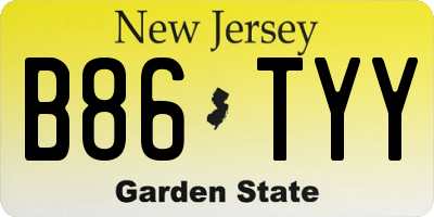 NJ license plate B86TYY