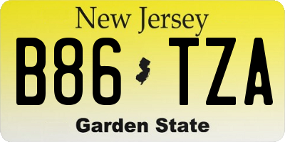 NJ license plate B86TZA