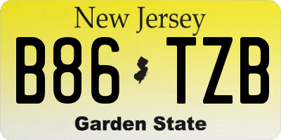 NJ license plate B86TZB