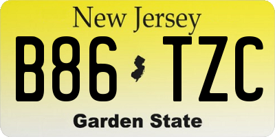 NJ license plate B86TZC