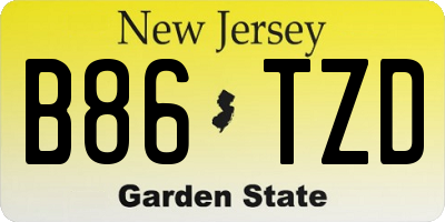 NJ license plate B86TZD