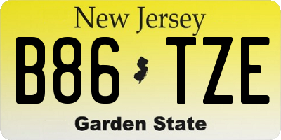 NJ license plate B86TZE
