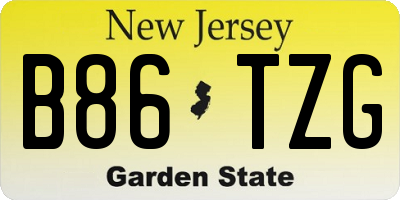 NJ license plate B86TZG