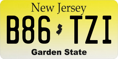 NJ license plate B86TZI