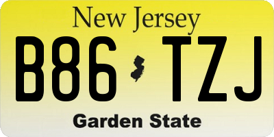 NJ license plate B86TZJ