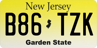 NJ license plate B86TZK