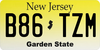 NJ license plate B86TZM