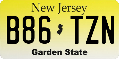 NJ license plate B86TZN