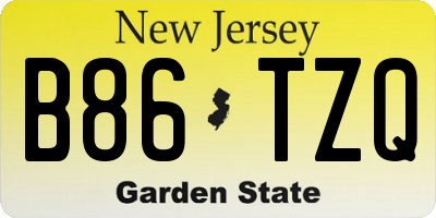 NJ license plate B86TZQ