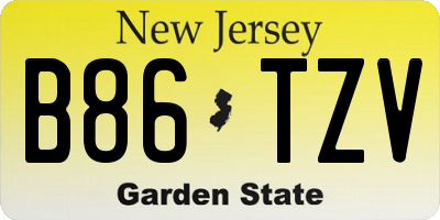 NJ license plate B86TZV