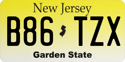 NJ license plate B86TZX