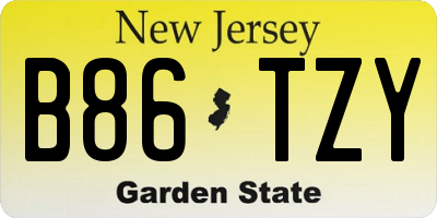NJ license plate B86TZY