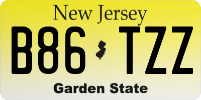NJ license plate B86TZZ