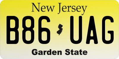 NJ license plate B86UAG