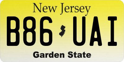 NJ license plate B86UAI