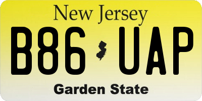 NJ license plate B86UAP