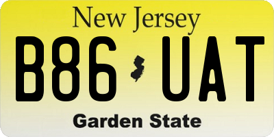 NJ license plate B86UAT