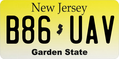 NJ license plate B86UAV