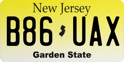 NJ license plate B86UAX