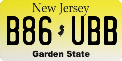 NJ license plate B86UBB