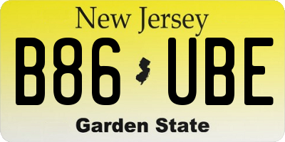 NJ license plate B86UBE