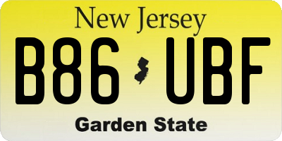 NJ license plate B86UBF