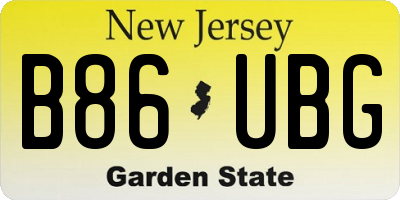 NJ license plate B86UBG