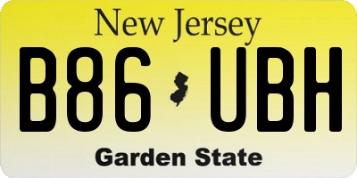 NJ license plate B86UBH