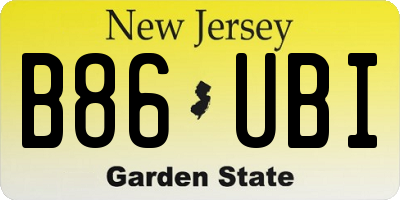 NJ license plate B86UBI