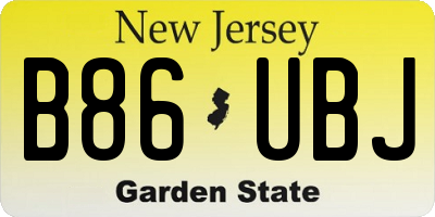 NJ license plate B86UBJ