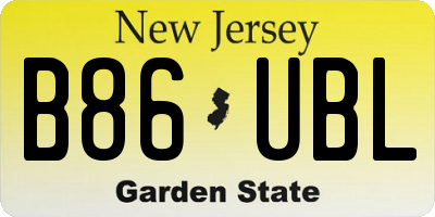 NJ license plate B86UBL