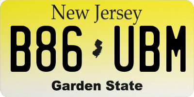 NJ license plate B86UBM