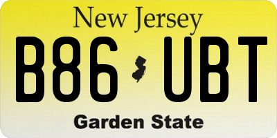 NJ license plate B86UBT