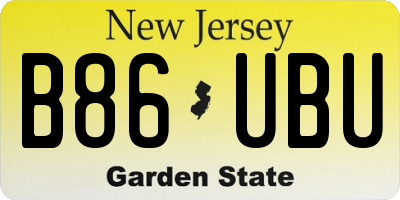 NJ license plate B86UBU
