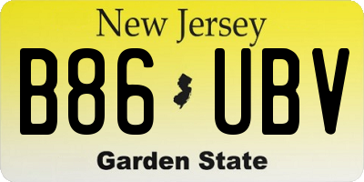 NJ license plate B86UBV