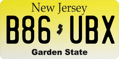 NJ license plate B86UBX