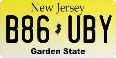 NJ license plate B86UBY