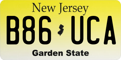 NJ license plate B86UCA