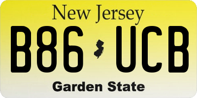 NJ license plate B86UCB