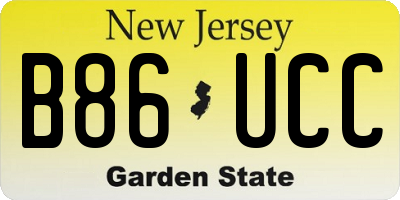 NJ license plate B86UCC